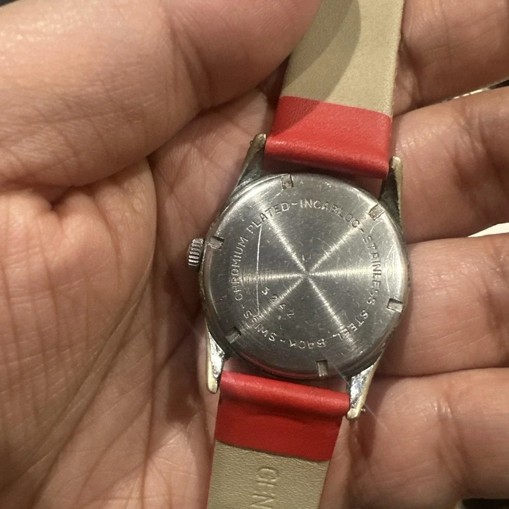 Works 1950s Eloga Swiss 17 Jewels Incabloc Manual Wind Watch 32mm 8